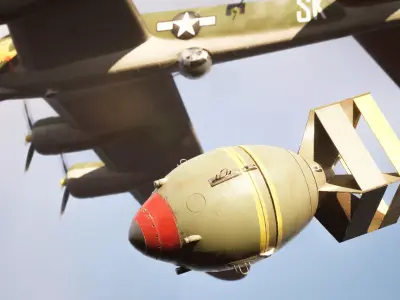 Low Poly Nuke Bomb Low-poly 3D model
