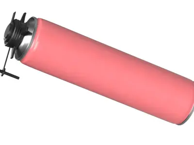 Polyurethane foam 750 ml wih tube open mockup 3D model