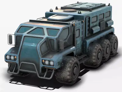 Sci Fi Truck Low Poly Low-poly 3D model