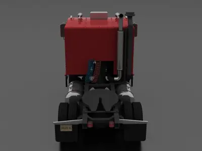 W-Series W-9000 Semi Truck 1972 Low-poly 3D model