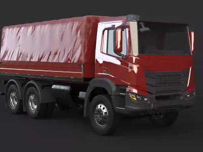 Generic 6x4 Tautliner Cargo Truck 3D model