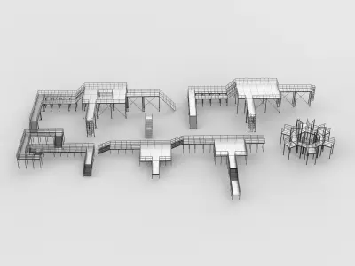 industrial platform set 3D model