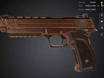 Brown Pistol 3D model get