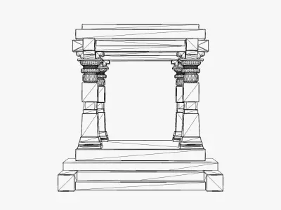 Ancient Stone Pavilion Ruin Low-poly 3D model