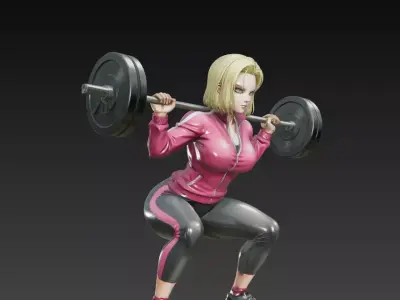 Android 18 Forest Gym Fitness Training 3D Printable Statue 3D print model