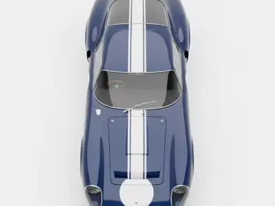 1964 Shelby Daytona Coupe Blue with Wimbledon White Stripes Low-poly 3D model