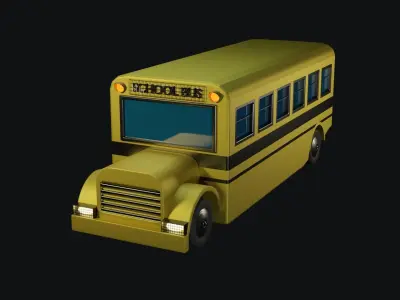 School Bus -  low poly Low-poly 3D model