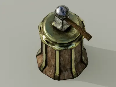 Mallet and anvil Low-poly 3D model