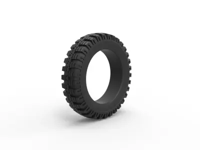 Military tire 6 Scale 1 to 10 3D print model