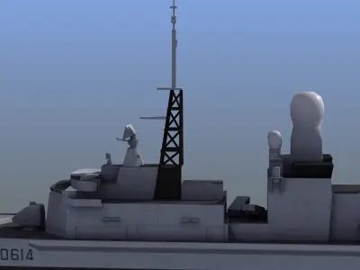 Cassard Frigate Game Ready Low-poly 3D model