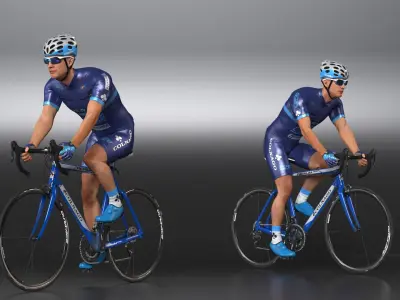 Cyclist on Colnago Road Bike Rigged  purchase 3D model