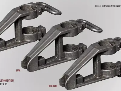 AR15 M4A1 Modular Gas Block sight Customizable Low-poly 3D model