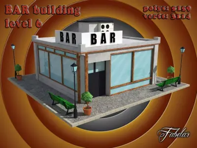 BAR level Low-poly 3D model 3
