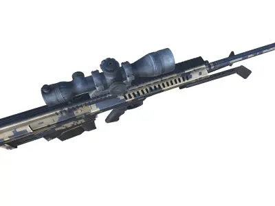 34-barrett-gun model 3d game ready model Low-poly 3D model Low-poly 3D model