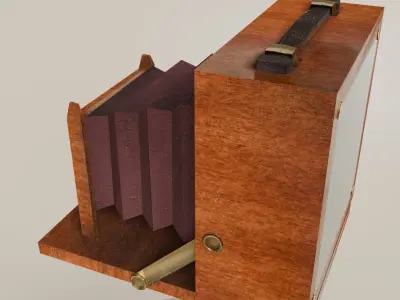 XIX century vintage camera model Low-poly 3D model