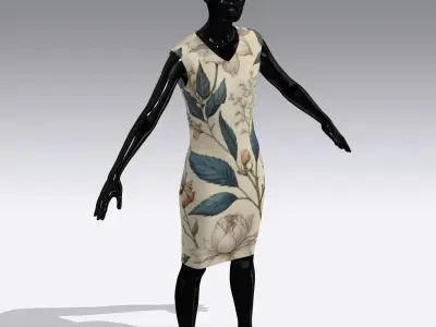 Female Cloth Dress Low-poly 3D model