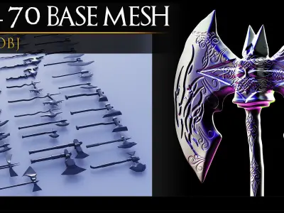 70 Models Of Weapons - Cold Weapons-Low Poly - UV- Vol 05 Low-poly 3D model