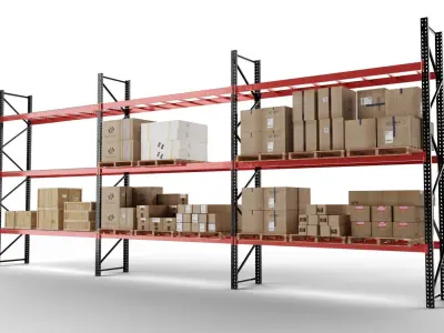 Industrial shelving unit 3D model purchase
