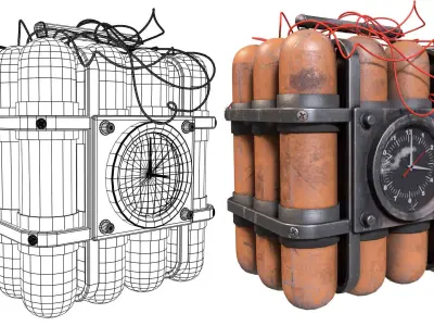 Dynamite 2 Low-poly 3D model