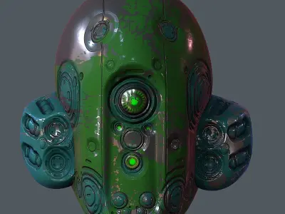 Gas mask helmet 3d model scifi Low-poly  Low-poly 3D model 76