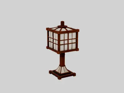 Japanese Wooden Lantern  3D model