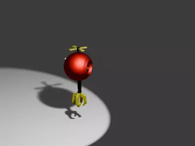 Metallic sci-fi  flying robot  Low-poly 3D model