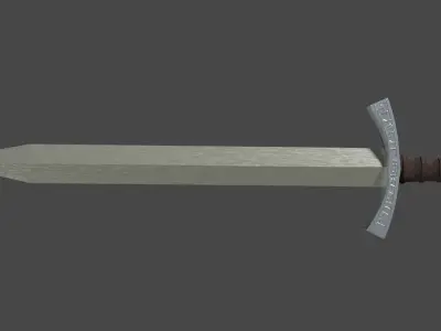 Spatha sword with Falchion handle Low-poly 3D model