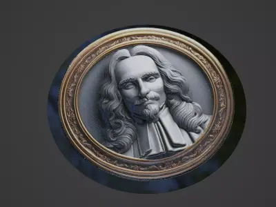 Voltaire Medallion 3D print model