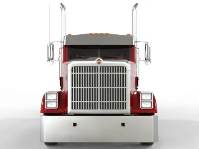 Truck international 9300 stock Flat to 3D model