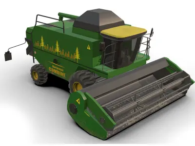 Combine truck Low-poly 3D model buy