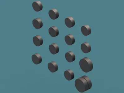 Pack of 16 Unique Rims Tires for Car Free low-poly 3D model
