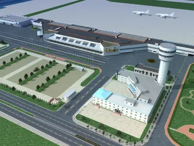 International Airport  Low-poly 3D model