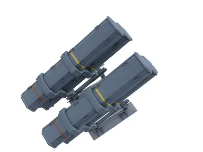RBS 15 missile Naval Gun 3D model