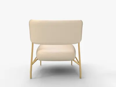 Frannie Chair Ivory Boucle Brass 3D model