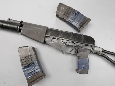 AS VAL Russian rifle Low-poly 3D model Low-poly 3D model