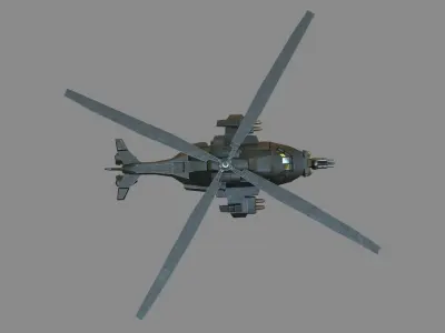 Scifi Helicopter Low-poly 3D model