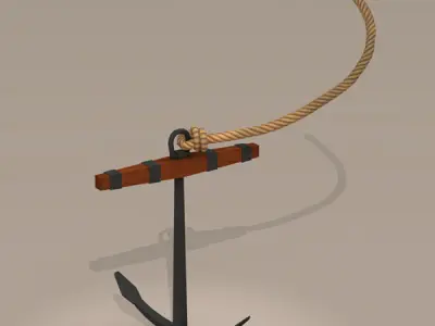 Sailing vessel anchor 3D model