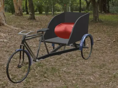 3D Low-Poly Cycle Van Model Low-poly 3D model