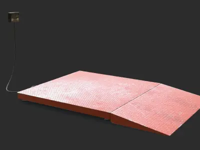 Industrial Weighing Platform Low-poly 3D model