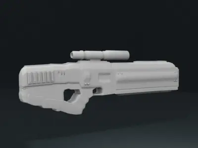 Futuristic Blocky Gun Free low-poly 3D model