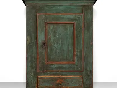 Vintage Wood Cabinet 3D model
