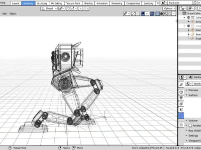 Voxel Mech Low-poly 3D model
