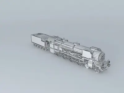 Locomotive silver train Free 3D model