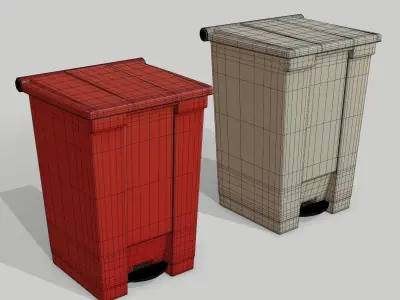 Waste Can Bio Hazardous medical bin 3D model