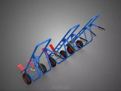 HAND TRUCK SACK TROLLEY PALLET BOX CART TIP TILT FORK LIFT KIT 2 3D model