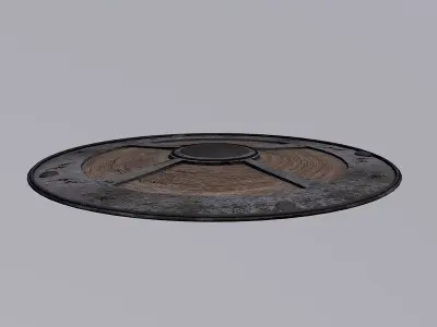 Barbarian shield Low-poly 3D model