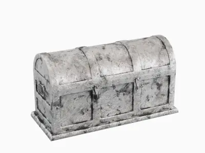 Metal Treasure Chest Set Low-poly 3D model