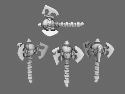 SO Blue Lads Elf Looted Axe Mauls NOHAND 3D print model