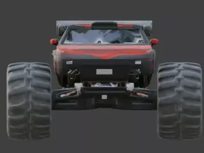 Voxel  Drift Truck 3D Model Low-poly 3D model