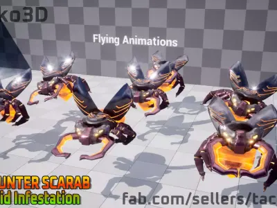 Scarab Giant Beetle Enemy - Unreal Engine FBX Low-poly 3D model